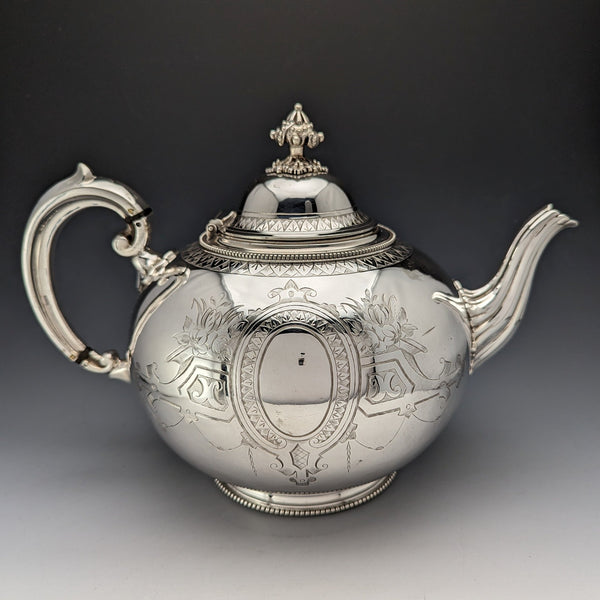約 1875 年英國古董鍍銀茶壺 Martin & Hall